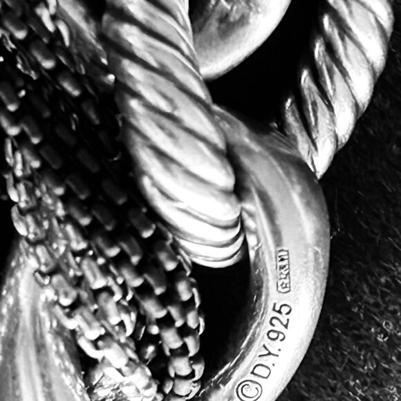 David Yurman 41” Silver & Blackened Multi-Strand Curb Chain Necklace - Picture 12 of 16